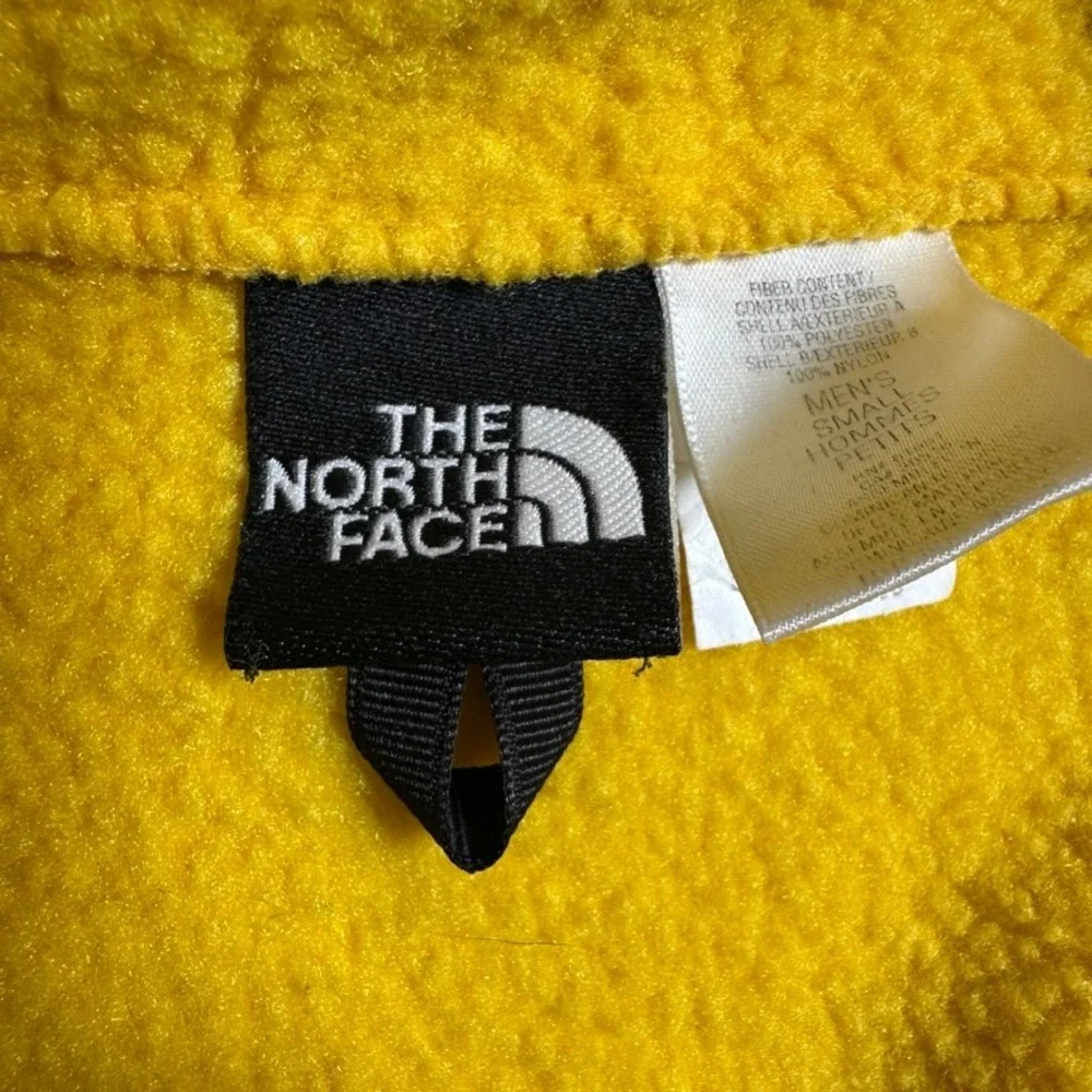 The North Face Denali Fleece Jacket Mens Small Yellow Black Full Zip Pit Zips